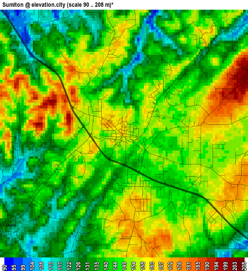 Sumiton elevation map