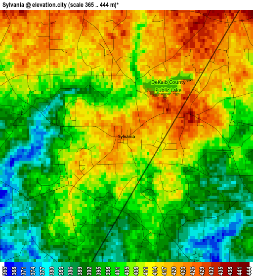 Sylvania elevation map