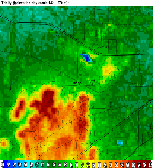 Trinity elevation map