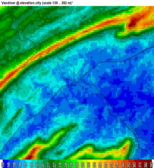 Vandiver elevation map