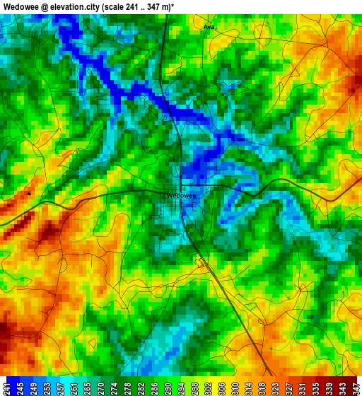 Wedowee elevation map