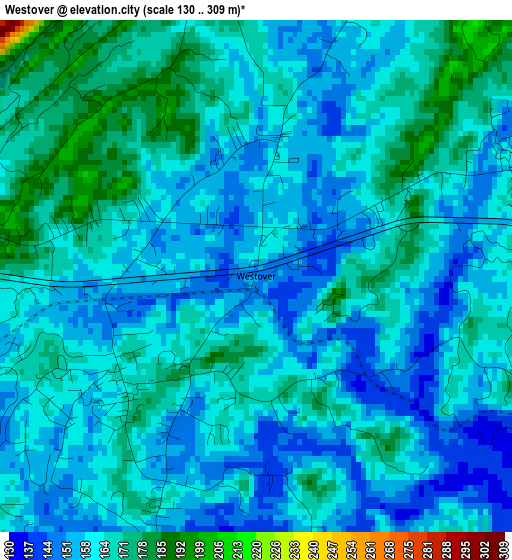 Westover elevation map