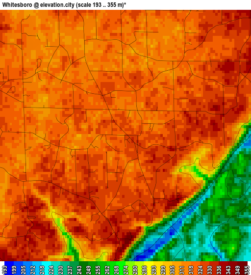 Whitesboro elevation map