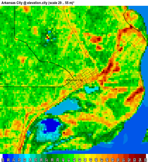 Arkansas City elevation map