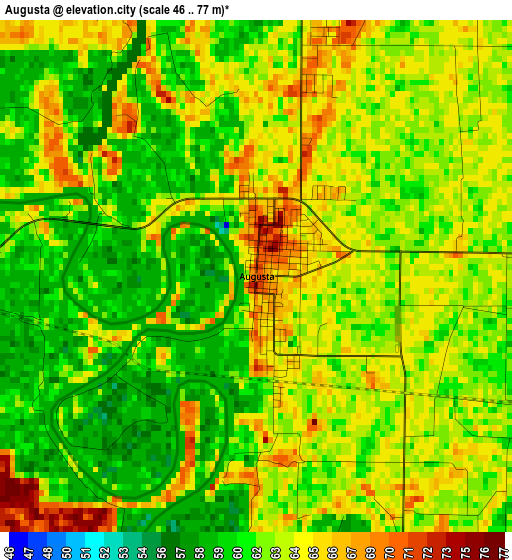 Augusta elevation map