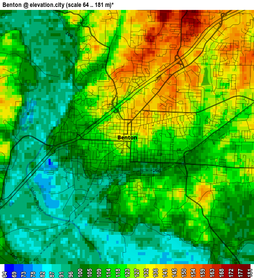 Benton elevation map