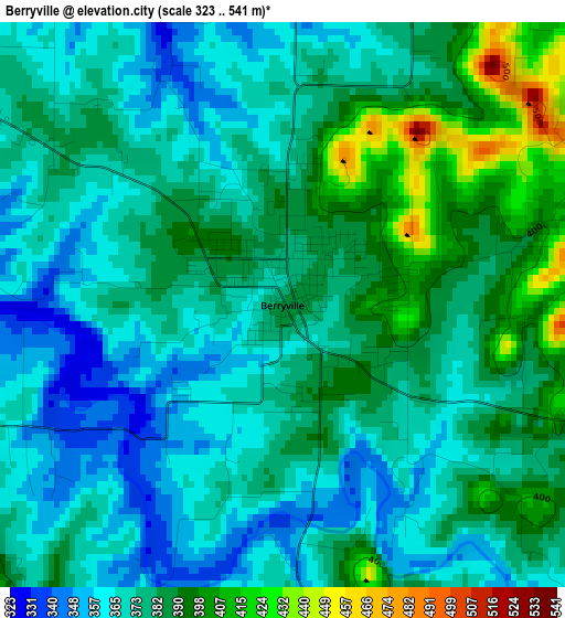 Berryville elevation map