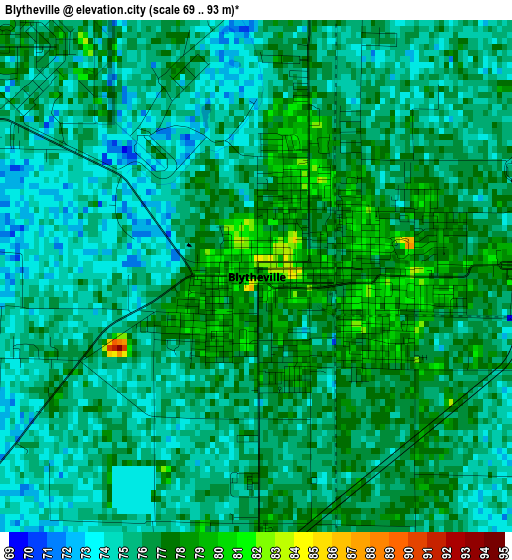 Blytheville elevation map