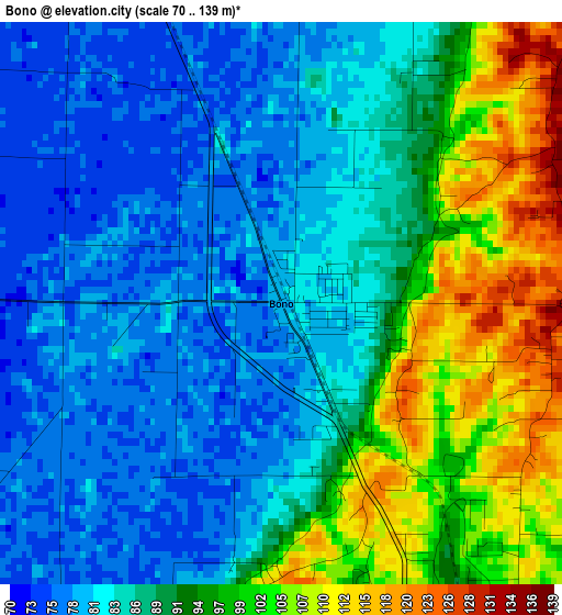 Bono elevation map