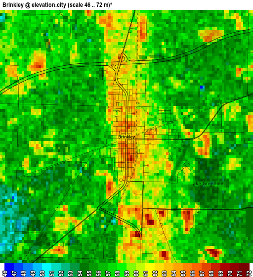 Brinkley elevation map