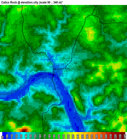 Calico Rock elevation map