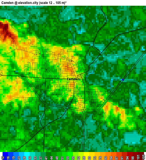 Camden elevation map