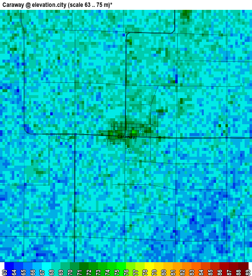 Caraway elevation map