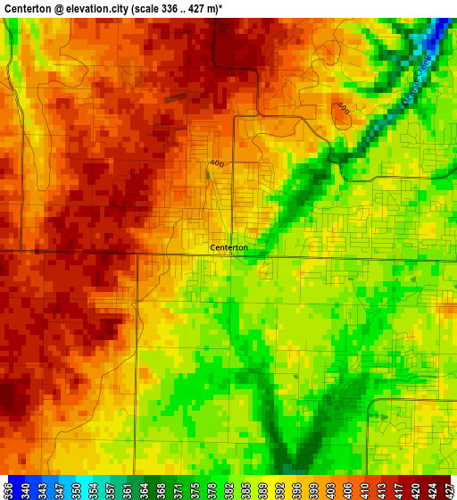 Centerton elevation map