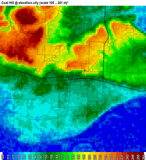 Coal Hill elevation map