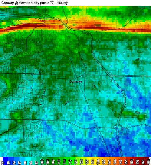 Conway elevation map