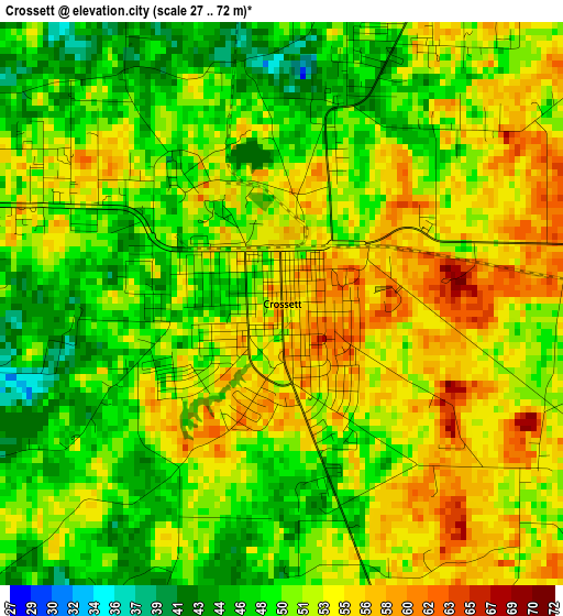 Crossett elevation map