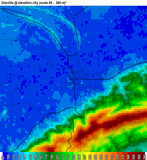 Danville elevation map