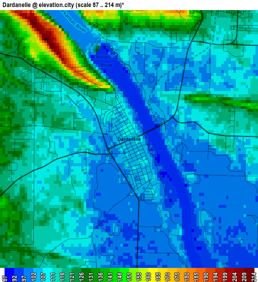 Dardanelle elevation map