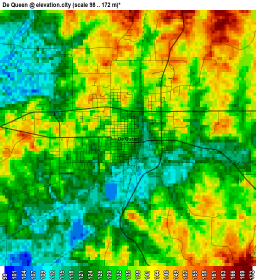 De Queen elevation map