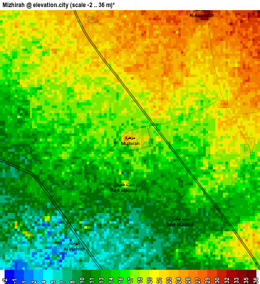 Mizhirah elevation map