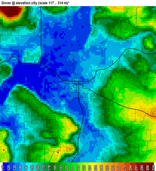 Dover elevation map