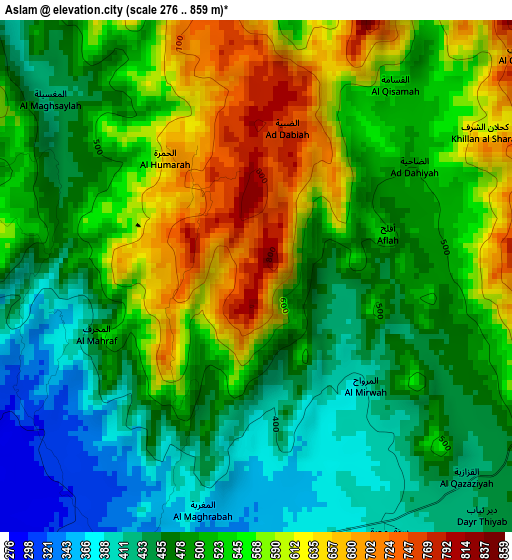 Aslam elevation map