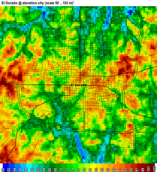 El Dorado elevation map