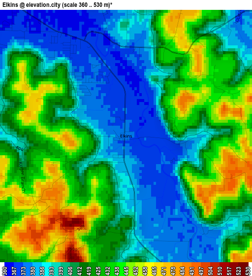 Elkins elevation map