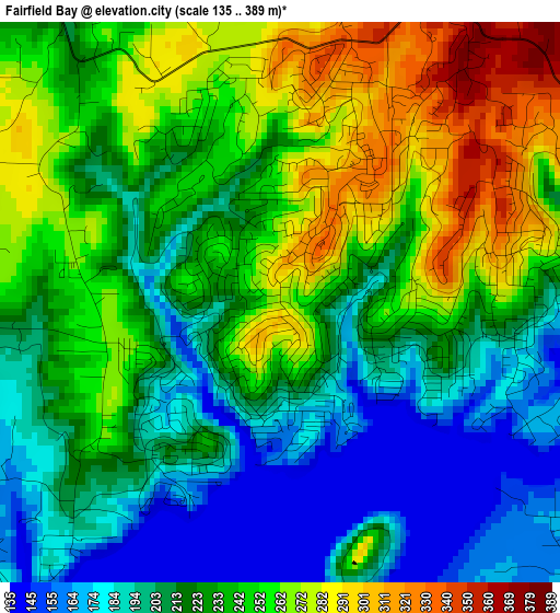 Fairfield Bay elevation map