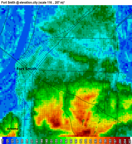 Fort Smith elevation map