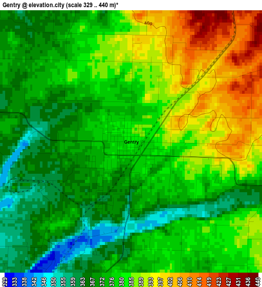 Gentry elevation map