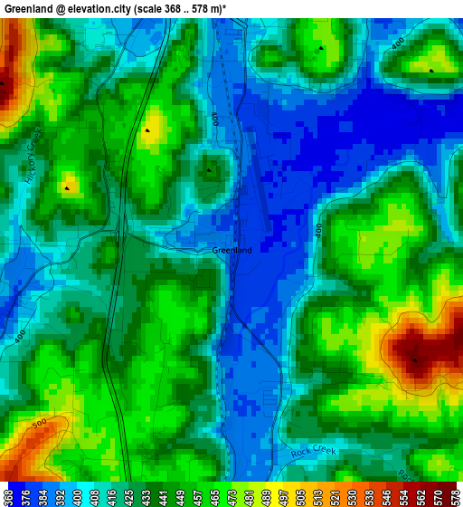 Greenland elevation map