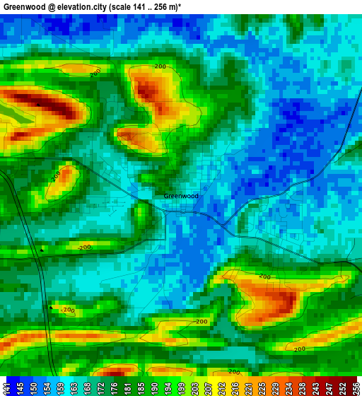 Greenwood elevation map