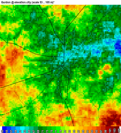 Gurdon elevation map