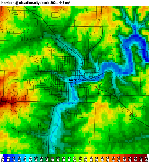 Harrison elevation map