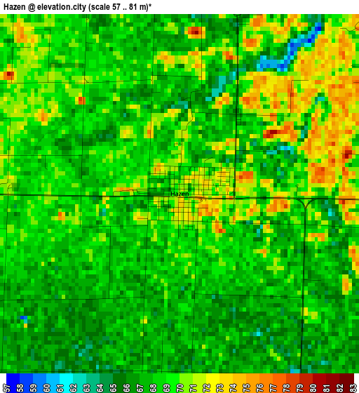 Hazen elevation map