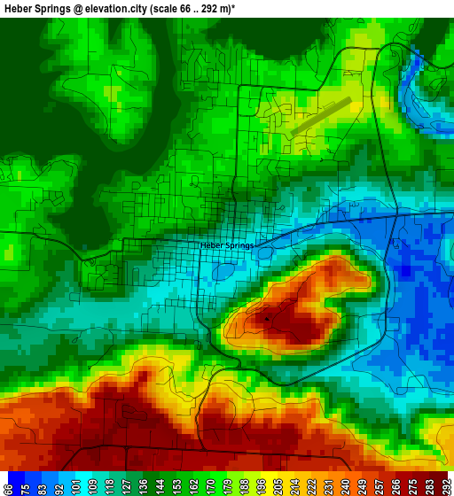 Heber Springs elevation map