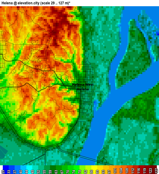 Helena elevation map