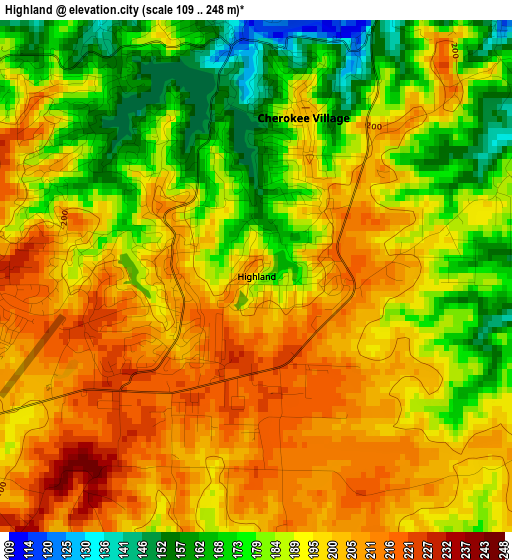 Highland elevation map