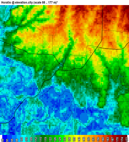 Horatio elevation map