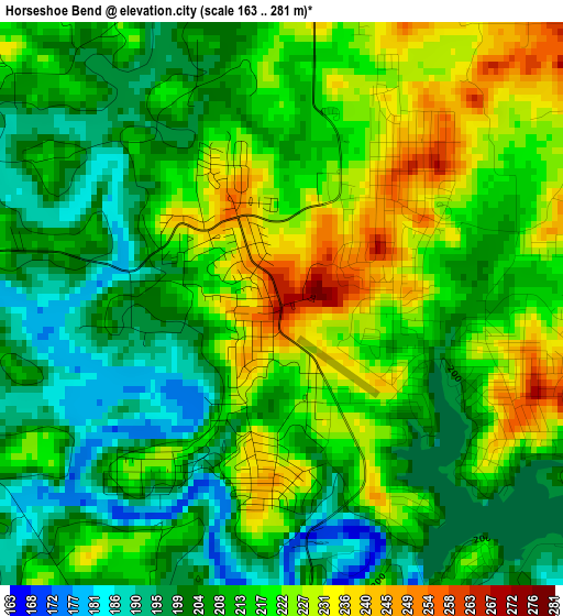 Horseshoe Bend elevation map