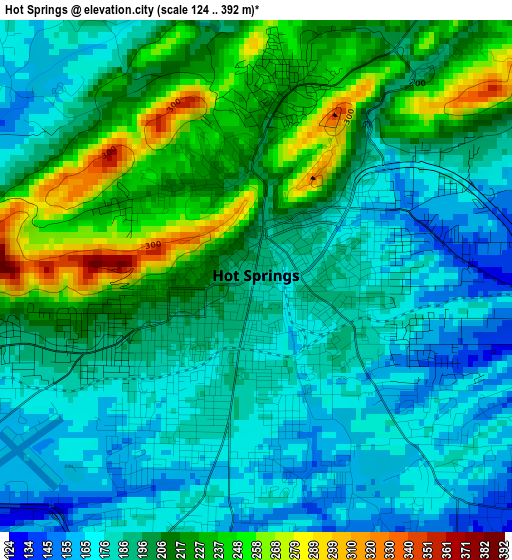 Hot Springs elevation map