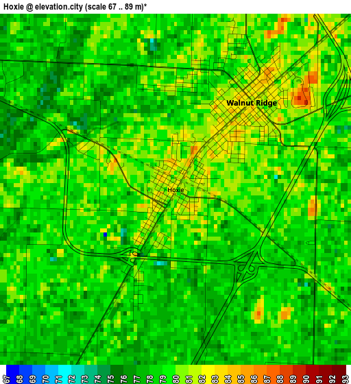 Hoxie elevation map