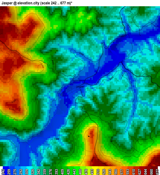 Jasper elevation map