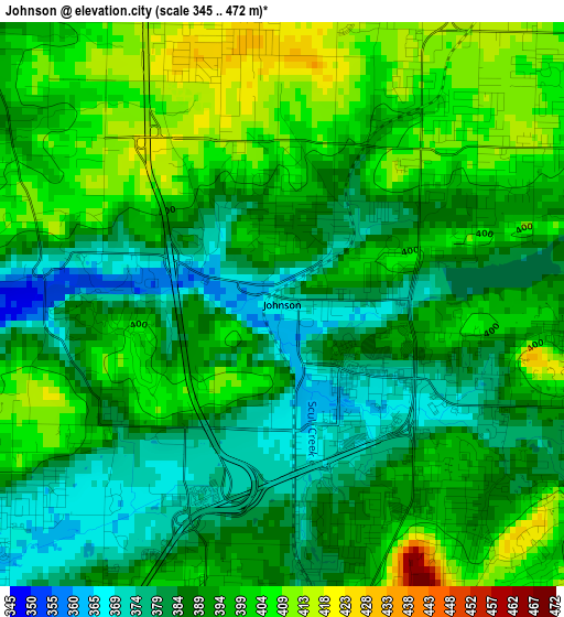 Johnson elevation map