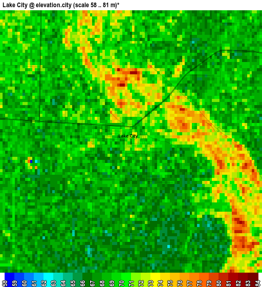 Lake City elevation map