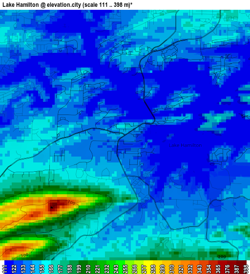 Lake Hamilton elevation map