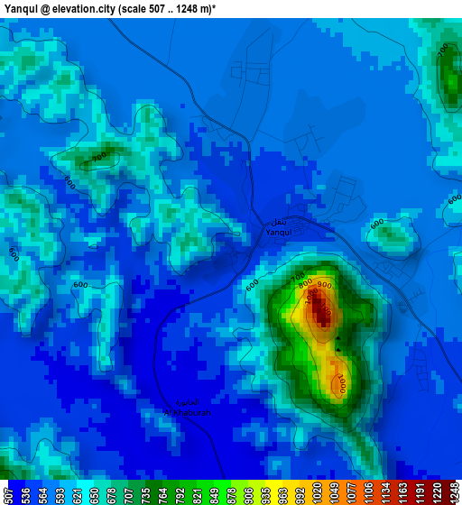 Yanqul elevation map