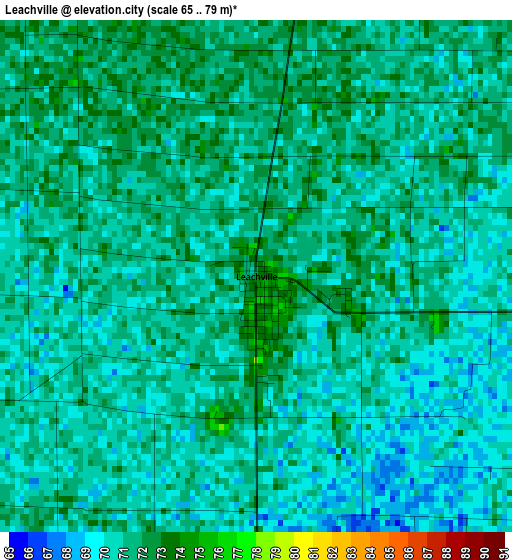 Leachville elevation map